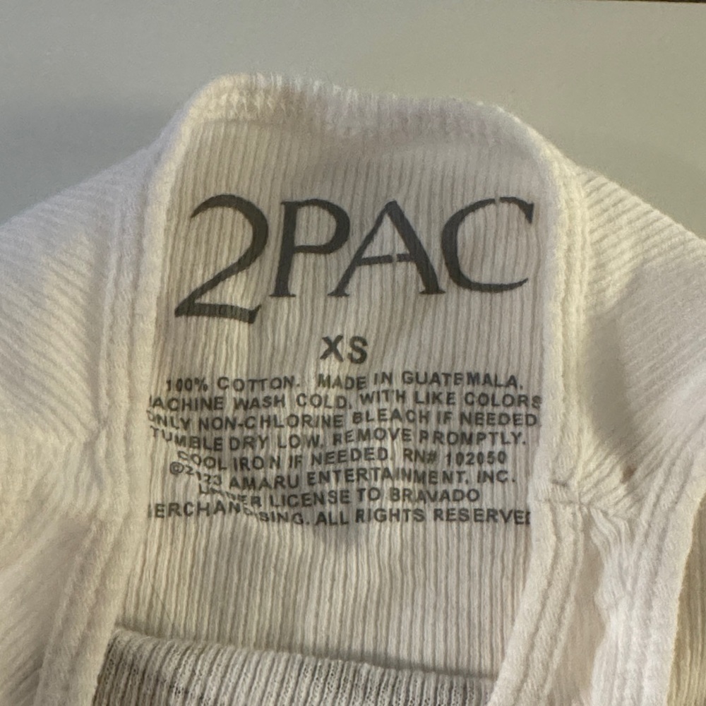 2Pac Graphic White Tank Top - Picture 2 of 3